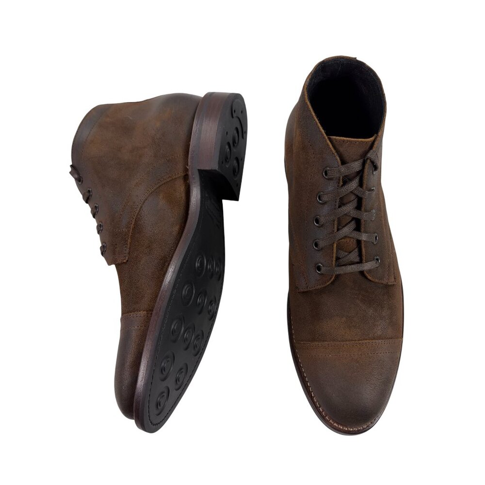 Thursday Boot Company Cadet Lace-Up Boots Mens Size 8 Mocha Burnished Suede NEW